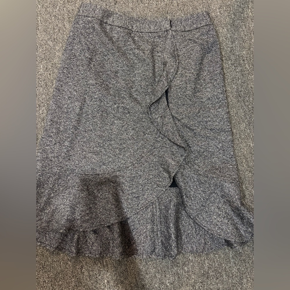 VTG Votre Nom Collection black & white ruffle front wool silk blend skirt Sz 8 - Picture 4 of 9